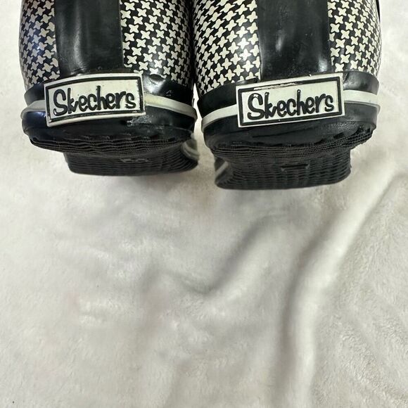 Skechers Size‎ 8 Rubber Slip On Loafers Black White Houndstooth Pattern Academia - Picture 5 of 5